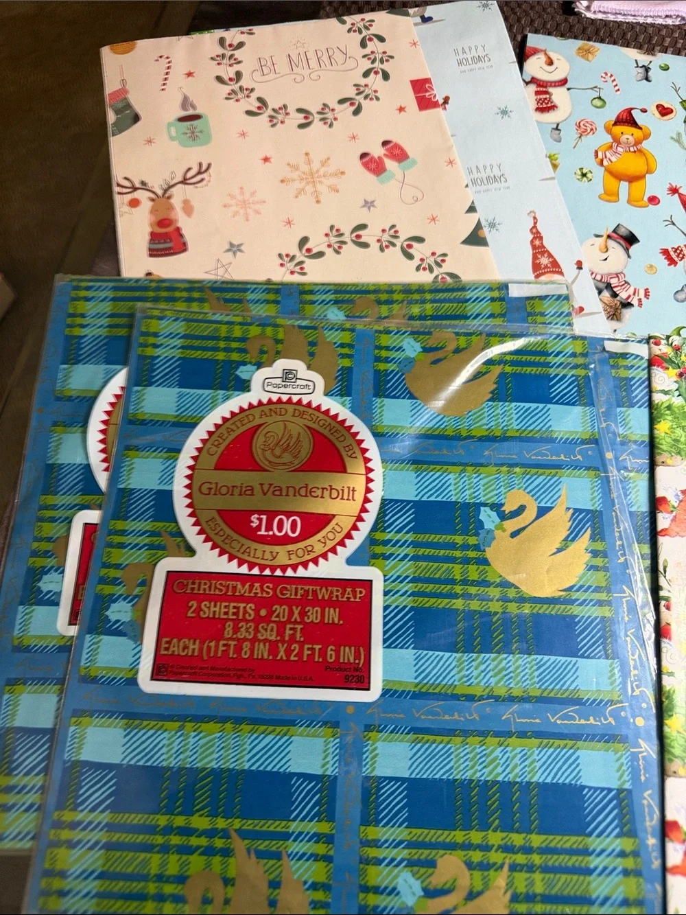 Lot of Holiday Gift Wrap Assortment-vintage mix including Gloria Vanderbilt 😱